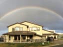 A double rainbow forms last fall above Birch Tree House, the location for the Tribe's Behavioral Health division.